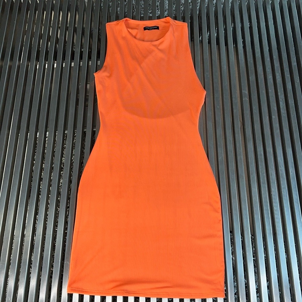 Naked Wardrobe Orange Crush Mini half backless dress NWOT size Small